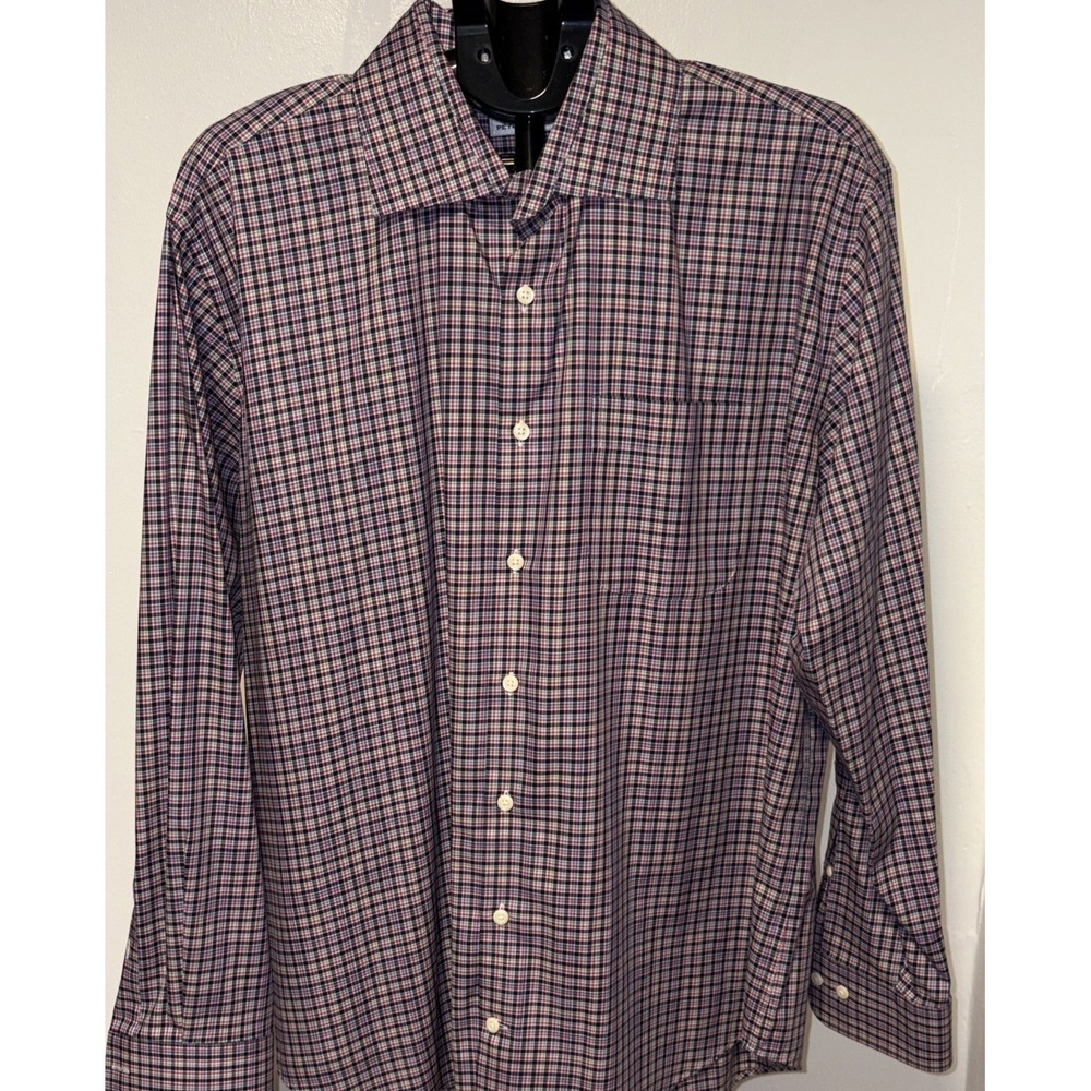 Peter Millar Mens 2XL Plaid Button Down Shirt Colorful Cotton Long Sleeve